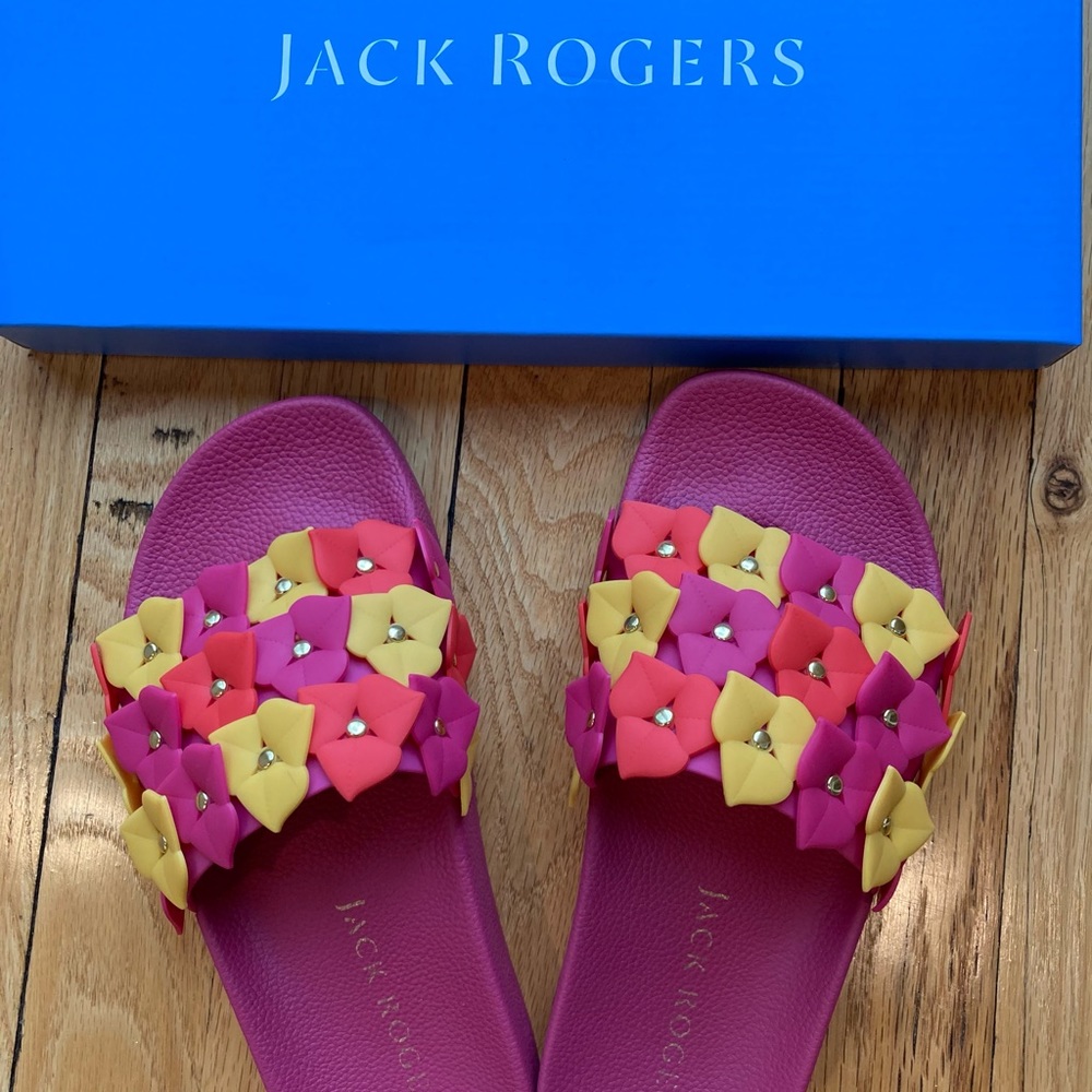 Jack Rogers - Flower Pool Slide - size 6 Magenta